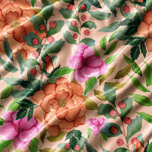 Tela Satén de Poliéster/Algodón con Estampado Floral Orgánico Ecológico, Resistente a Químicos y Transpirable para Prendas y Decoración del Hogar - Product Image 5