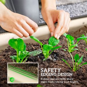 3.4FT X 2FT X 1FT Galvanized Raised Garden Bed Kit Carbon Steel <b>Planter</b> <b>Box</b> with Cream Safety Edging Rusted Finish - Product Image 6