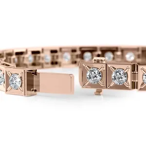 chocolate round lab grown diamond tennis <b>bracelet</b> 18k rose gold fancy brown <b>gem</b> <b>stone</b> link chain fine jewelry fine jewelry - Product Image 3