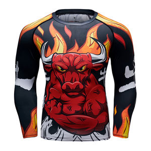T-shirt de compression homme Serpent Émeraude à manches longues, Rashguard MMA, Logo personnalisé, Spandex/Polyester 220g, Impression numérique, Séchage rapide - Product Image 3