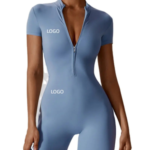 Combinaison de yoga grande taille pour femme avec logo personnalisé, taille haute, respirante, écologique, pour la gym et le fitness, fermeture éclair avant, été - Product Image 1