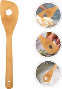 Cuillère à mélanger en bois avec trou, petit fouet à œufs, bâtonnet de mélange pour cuisine, bar, maison - Product Image 3