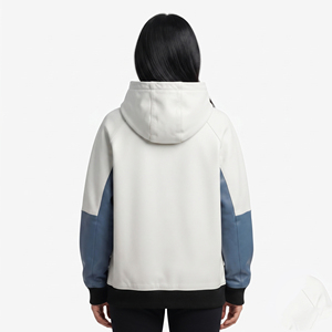Hoodie en cuir oversize pour femme, coupe ample, à manches longues, style pull-over, vente en gros - Product Image 2