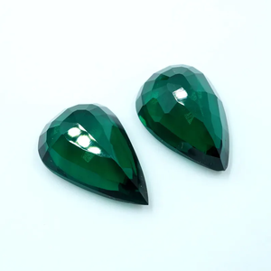 HAYAAT GEMS - Gemas de Esmeralda Verde Cultivadas en Laboratorio, Corte en Forma de Pera Facetado, 22.70 Quilates, Par, Cambio de Color, para la Elaboración de Joyas - Product Image 5