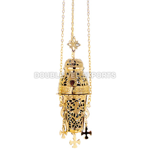 Encensoir en laiton avec ornements |   Brûleur d'encens décoratif pour église - DOUBLE VEE EXPORTS - Product Image 2