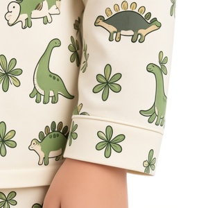 Ensemble de pyjama d'hiver pour garçons, motif dinosaure, ODM, chemise à manches longues boutonnée, pantalon long, ensemble de vêtements de nuit imprimé de dessins animés mignons, vente en gros - Product Image 4