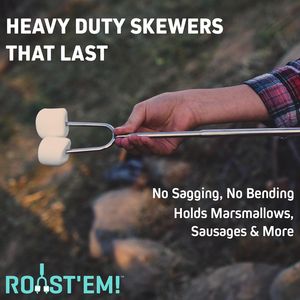 Palitos Giratorios para Asar Malvaviscos al Fuego, Extra Largos, para Fogatas, S'mores, Accesorios para Barbacoa y Camping - Product Image 4
