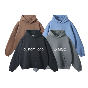 Men's Custom Printed <b>Thick</b> Heavyweight Oversized Hoodies Luxury Terry Cotton Windproof Breathable Embroidered Plain Dyed - Product Image 1