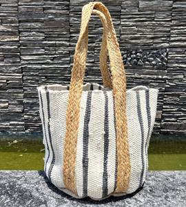 Sac fourre-tout en coton et jute tendance 2026 – Sac à main bohème personnalisable de haute qualité, réutilisable, avec deux anses pour la vie quotidienne - Product Image 3