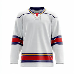 Maillot de hockey sur glace OEM en sublimation, 100 % polyester, col en V, hauts de maillots de hockey unisexes à manches longues, maillot de hockey sur glace pour hommes - Product Image 5