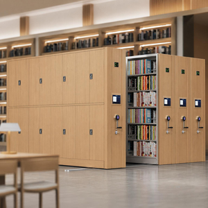 Système d'étagères mobiles métalliques, rack mobile haute densité pour supports multimédias, rangement en acier pour bibliothèque - Product Image 4