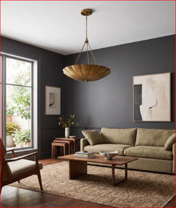 <b>Vintage</b> Brass Floral <b>Ceiling</b> <b>Light</b> Fixture, inspired by iconic Stilnovo Mid-Century Modern design - Product Image 3