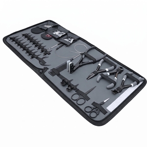 Juego completo de alicates para extensiones de cabello Microlink: Alicates para abrir y cerrar microperlas, cortador de queratina, herramienta de sellado de cinta, clips y peine. - Product Image 6