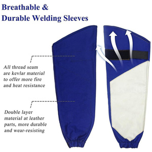 JNM SAFETY Mangas Protectoras para Soldadura Resistentes al Calor y a las Perforaciones, Nivel de Corte ANSI/ISEA 2, Tela de Poliéster FR Perforada con Protección para el Pulgar - Product Image 5