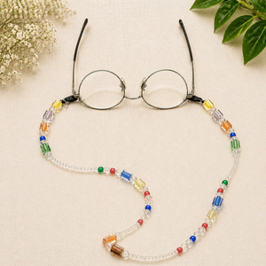 Correa para Gafas Antideslizante con Cuentas Coloridas Jaunty ES-1087, con Cuentas de Vidrio Transparentes, 70 cm de Longitud para un Uso Seguro - Product Image 1