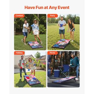Set da Cornhole Portatile 3x2 ft in MDF, Gioco da Interno ed Esterno per Adulti, Include Tavola per Lancio delle Corn - Product Image 6
