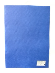 Tissu non tissé écologique en polypropylène (PP) 100 %, 65 g/m², bleu, en fibre filée, pour sacs de courses à poignées en U, en W ou en boucle - Product Image 1