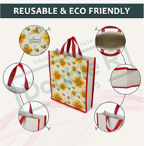 Bolsa de Transporte Multiusos de Lona de Algodón Ecológico, Bolsa de Compras Reutilizable con Asas Reforzadas para Comestibles, Frutas, Verduras, Leche - Product Image 2