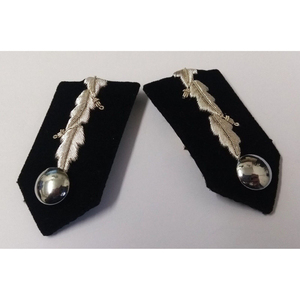 Collar Tabs 2026 OEM Customized Black & Red Silver Leaf Design <b>Buttons</b> Safety Pin Attachment for Garment - Product Image 1