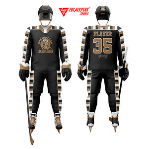 Maillots de hockey sur glace personnalisés avec nom et numéro, OEM, 100 % polyester respirant, séchage rapide, impression par sublimation, maillots de hockey personnalisés - Product Image 3