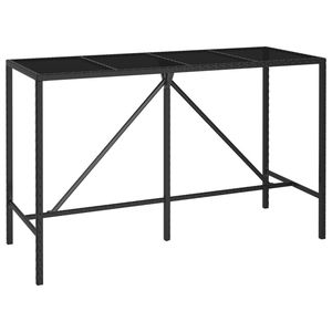 Conjunto de Bar para Jardín Rectangular Grande en Ratán Sintético Negro, Solución Elegante para Comer al Aire Libre - Product Image 6