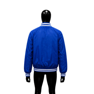 Blouson Bomber Varsity Bleu Royal Premium pour Homme – Style Décontracté, Col Rabattu, Boutons en Corne, Coupe Classique, Vêtement d'Hiver Écoresponsable - Product Image 2