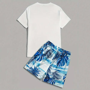 Conjunto de Shorts Casuales de Verano para Hombre, Camiseta de Manga Corta y Shorts de Algodón con Estampado Personalizado, Ropa de Marca para Hombre, Conjunto de 2 Piezas - Product Image 2