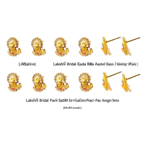 Lakshmi Bridal Pearl Jada Billa Earring Set-Gold Plated Brass Designer Jewelry - Product Image 2