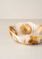 Bol en résine polie fait main, style Wabi Sabi, écologique, design marbré gris et noir, pour servir les aliments, usage décoratif