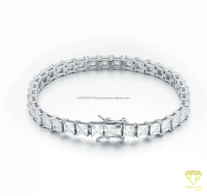 VVS Moissanite Diamond Tennis Bracelet Rhodium Plated 925 Sterling Silver Party Jewelry For <b>Men</b> - Product Image 2