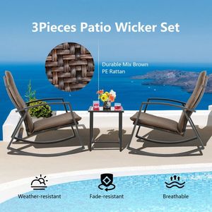 Set di 3 Pezzi di Mobili a Dondolo in Rattan per Patio - Product Image 3