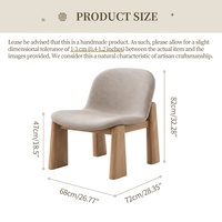 Fauteuil de salon personnalisé en chêne rouge massif, style nordique, avec rembourrage doux pour salon, chambre et projets hôteliers