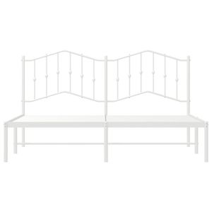 Base de Cama Moderna Rectangular de Acero Blanco de 72 x 84 Pulgadas, Camas Metálicas Contemporáneas - Product Image 5