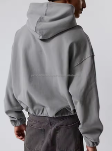 Sweat-shirt à capuche surdimensionné pour hommes en coton éponge français de haute qualité coupe Boxy OEM - Product Image 3