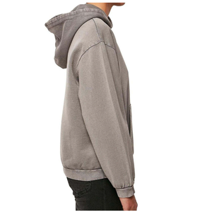 Sweat à capuche 100 % coton molletonné léger à manches longues avec poche kangourou pour homme, délavé à l'acide, écologique et respirant, idéal pour l'extérieur - Product Image 6