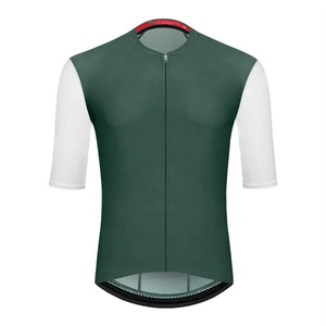Maillot de Ciclismo Personalizado Verde y Blanco de Manga Corta, 100% Poliéster, Transpirable, de Secado Rápido, para Ciclismo de Carretera, Ropa Deportiva de Equipo - Product Image 1