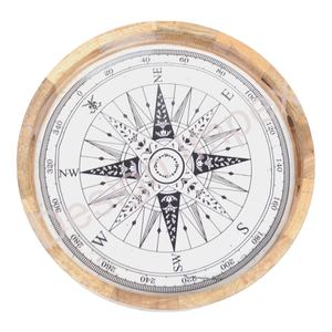 Tendance boussole impression plateau rond mangue plateaux de service en bois pour usages polyvalents plateau personnalisé haute Durable prix compétitifs - Product Image 1