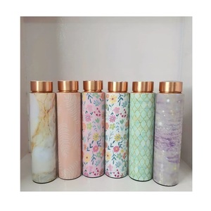 Bouteille d'eau potable réutilisable en cuivre pur, écologique, fabriquée à la main, anti-fuite, unisexe, pour la maison, le bureau, les voyages, usage quotidien, coffret cadeau - Product Image 2