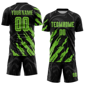 Maillot de football personnalisé sublimé noir et rose avec nom et numéro d'équipe, unisexe, manches courtes, anti-transpiration, anti-UV, respirant, taille plus - Product Image 5