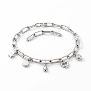 Bracelet à breloques en or blanc 14 carats pour femmes, bijoux fins de luxe, bracelet en or de créateur, fabricant OEM personnalisé, Thaïlande - Product Image 5