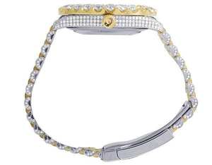 BOJ R.O.L.E.X.14 Montre de luxe à chiffres romains VVS Moissanite, mouvement japonais à quartz analogique 41MM, en acier, fermoir caché, style Iced Hip - Product Image 5