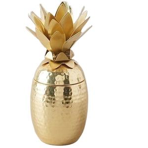 Unique Decorative Golden <b>Pineapple</b> Candle Holder Metal Taper Candle Containers Candle Jar for Wedding Housewarming Gift - Product Image 1