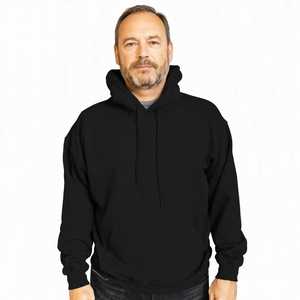 Men's <b>Navy</b> Blue Hoodie Pullover <b>Sweatshirt</b> Casual Regular Fit Solid Color Long Sleeve Top - Product Image 3
