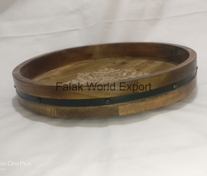 Plateau de service en bois d'origine pour hôtel et restaurant Plateau de service en bois Ensemble de plateaux décoratifs de Falak World Export - Product Image 6