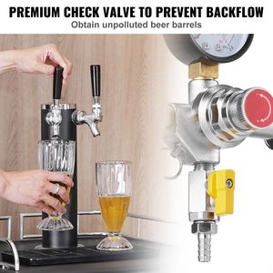 Regolatore di Pressione CO2 per Impieghi Gravosi con Triplo Manometro 0-60 PSI, Sistema Gas Propano, Valvola di Non Ritorno per Birra alla Spina - Product Image 6