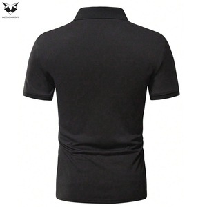 ซัพพลายเออร์ที่ดีที่สุด เสื้อโปโลสีดำล้วนรุ่นใหม่ ขายดี ผลิตภัณฑ์เสื้อผ้าสตรีทแวร์ผู้ชาย บริการ OEM ซักเครื่องได้ - Product Image 2