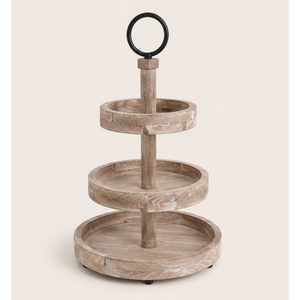 Customizable Rustic 3-Tier Wooden Serving Tray Eco-Friendly Solid Wood Tiered Stand for Home Decor <b>Party</b> Cupcake Display - Product Image 4