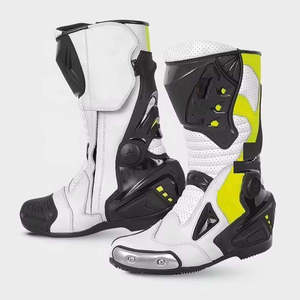 Leather Motorcycle Racing <b>Boots</b> For Men Durable Protective Riding Footwear Breathable Waterproof Windproof High Performance - Product Image 6