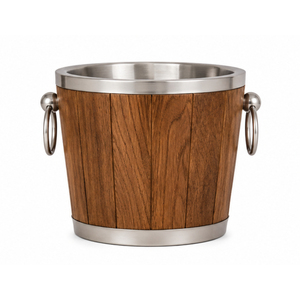 Seau à glace en bois avec logo personnalisé, design baril à vin vintage, refroidisseur à bière, refroidisseur à champagne artisanal haut de gamme pour bar et restaurant - Product Image 4