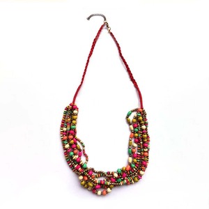 MAE Multilayer Colored Bone Beaded Heart Shape Women's Fashion <b>Boho</b> Style Party <b>Necklace</b> - Product Image 1